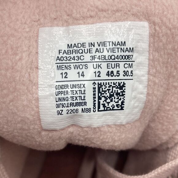 Chuck Taylor All Star Lugged 2.0 Velour Hightop Sneaker Shoes Size 14 - Picture 13 of 13